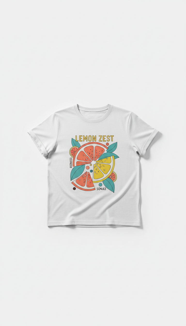 Poly-blend T-shirt With Lemon Zest Graphic
