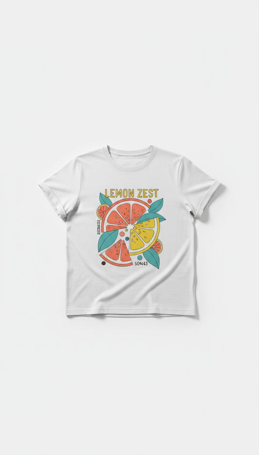 Poly-blend T-shirt With Lemon Zest Graphic